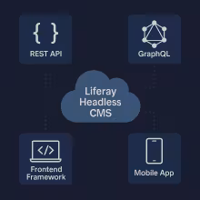 Headless Liferay DXP with implementation options like react app, mobile